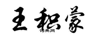 胡問遂王積蒙行書個性簽名怎么寫