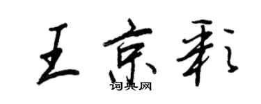 王正良王京彩行書個性簽名怎么寫