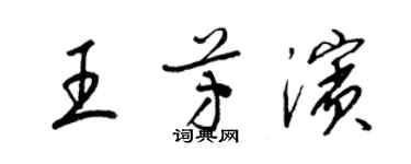 梁錦英王芳濱草書個性簽名怎么寫