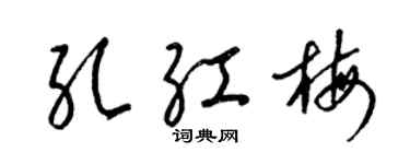 梁錦英孔紅梅草書個性簽名怎么寫