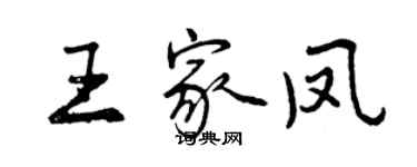 曾慶福王家鳳行書個性簽名怎么寫