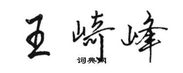 駱恆光王崎峰行書個性簽名怎么寫