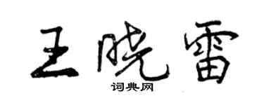 曾慶福王曉雷行書個性簽名怎么寫