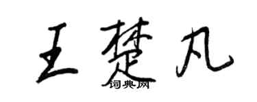 王正良王楚凡行書個性簽名怎么寫