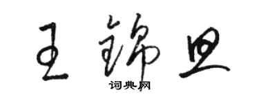 駱恆光王錦旦草書個性簽名怎么寫