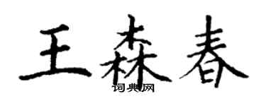 丁謙王森春楷書個性簽名怎么寫