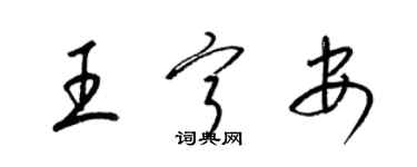 梁錦英王寧安草書個性簽名怎么寫