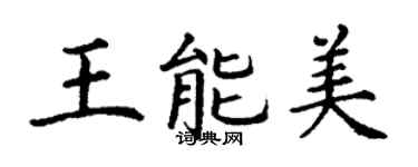 丁謙王能美楷書個性簽名怎么寫