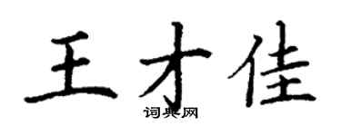 丁謙王才佳楷書個性簽名怎么寫