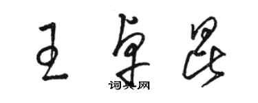 駱恆光王卓昆草書個性簽名怎么寫