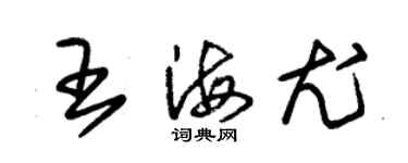 朱錫榮王海尤草書個性簽名怎么寫