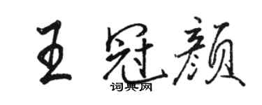 駱恆光王冠顏行書個性簽名怎么寫
