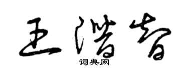 曾慶福王潛智草書個性簽名怎么寫