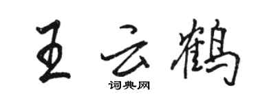 駱恆光王雲鶴行書個性簽名怎么寫