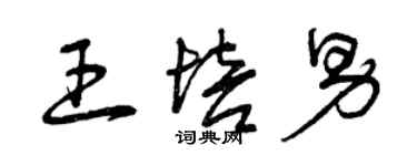 曾慶福王培男草書個性簽名怎么寫