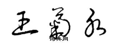 曾慶福王菊水草書個性簽名怎么寫