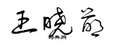 曾慶福王曉萌草書個性簽名怎么寫