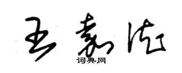 朱錫榮王嘉德草書個性簽名怎么寫