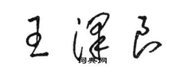 駱恆光王澤良草書個性簽名怎么寫