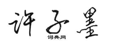 駱恆光許子墨行書個性簽名怎么寫