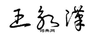 曾慶福王永漢草書個性簽名怎么寫