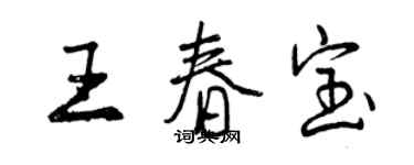 曾慶福王春寶行書個性簽名怎么寫