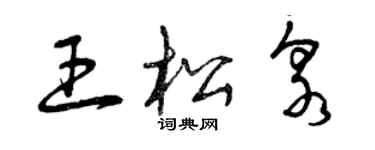 曾慶福王松泉草書個性簽名怎么寫