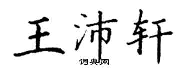 丁謙王沛軒楷書個性簽名怎么寫