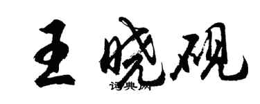 胡問遂王曉硯行書個性簽名怎么寫