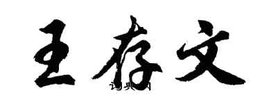 胡問遂王存文行書個性簽名怎么寫