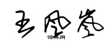 朱錫榮王風嵐草書個性簽名怎么寫