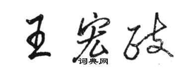駱恆光王宏政行書個性簽名怎么寫