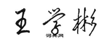 駱恆光王學彬行書個性簽名怎么寫