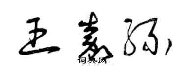 曾慶福王嘉緣草書個性簽名怎么寫