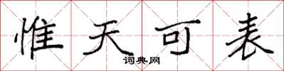 袁強惟天可表楷書怎么寫