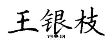 丁謙王銀枝楷書個性簽名怎么寫