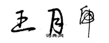 曾慶福王月虎草書個性簽名怎么寫