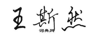 駱恆光王斯然行書個性簽名怎么寫