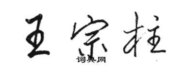 駱恆光王宗柱行書個性簽名怎么寫