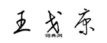 梁錦英王戈康草書個性簽名怎么寫