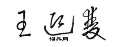 駱恆光王迎雙草書個性簽名怎么寫