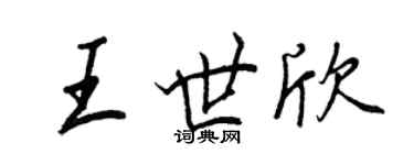 王正良王世欣行書個性簽名怎么寫