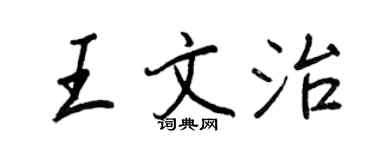 王正良王文治行書個性簽名怎么寫