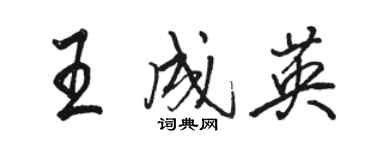 駱恆光王成英行書個性簽名怎么寫