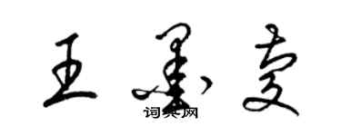 梁錦英王墨慶草書個性簽名怎么寫