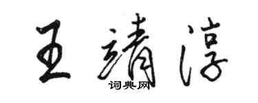 駱恆光王靖淳行書個性簽名怎么寫