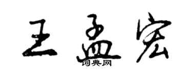 曾慶福王孟宏行書個性簽名怎么寫