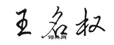 駱恆光王名權行書個性簽名怎么寫