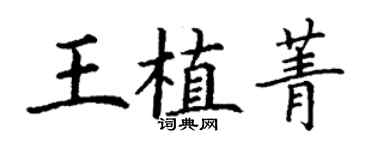 丁謙王植菁楷書個性簽名怎么寫