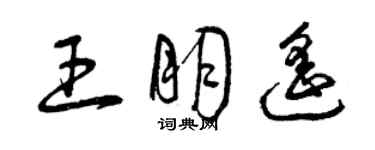 曾慶福王朋遙草書個性簽名怎么寫